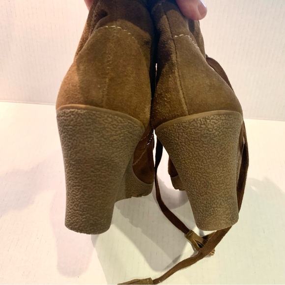 MIA Wedge Leather Suede Shoes Lace up Size 9.5 - Picture 8 of 8